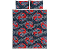 Japanese Koi Carp Fish Pattern Print Quilt Bed Set