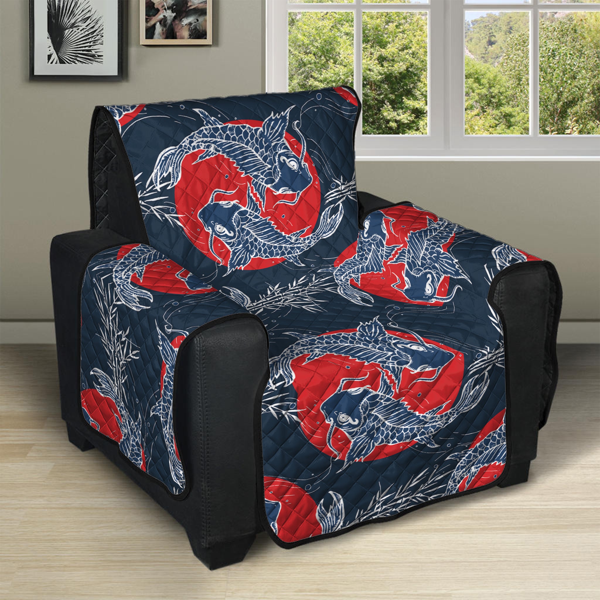 Japanese Koi Carp Fish Pattern Print Recliner Protector