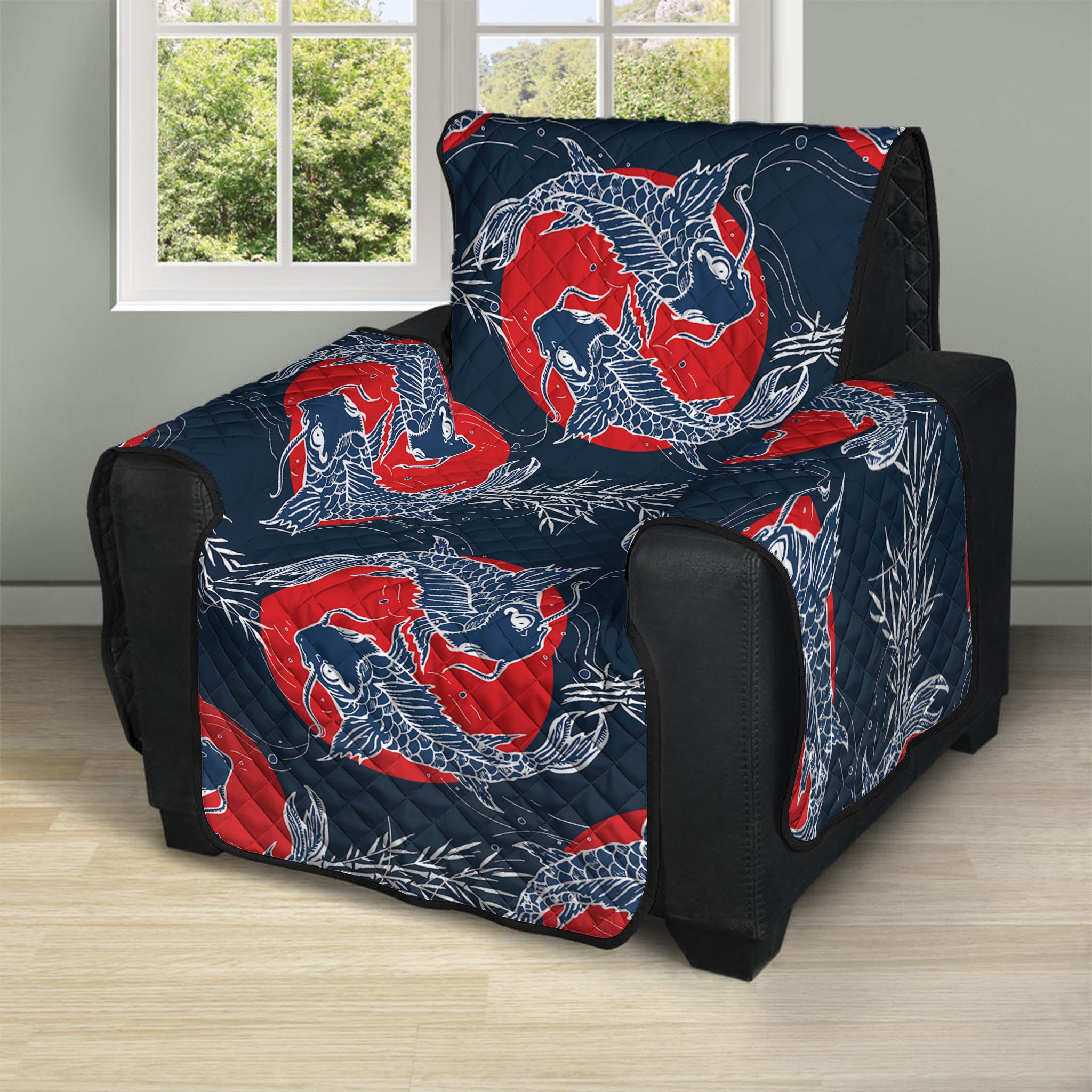 Japanese Koi Carp Fish Pattern Print Recliner Protector