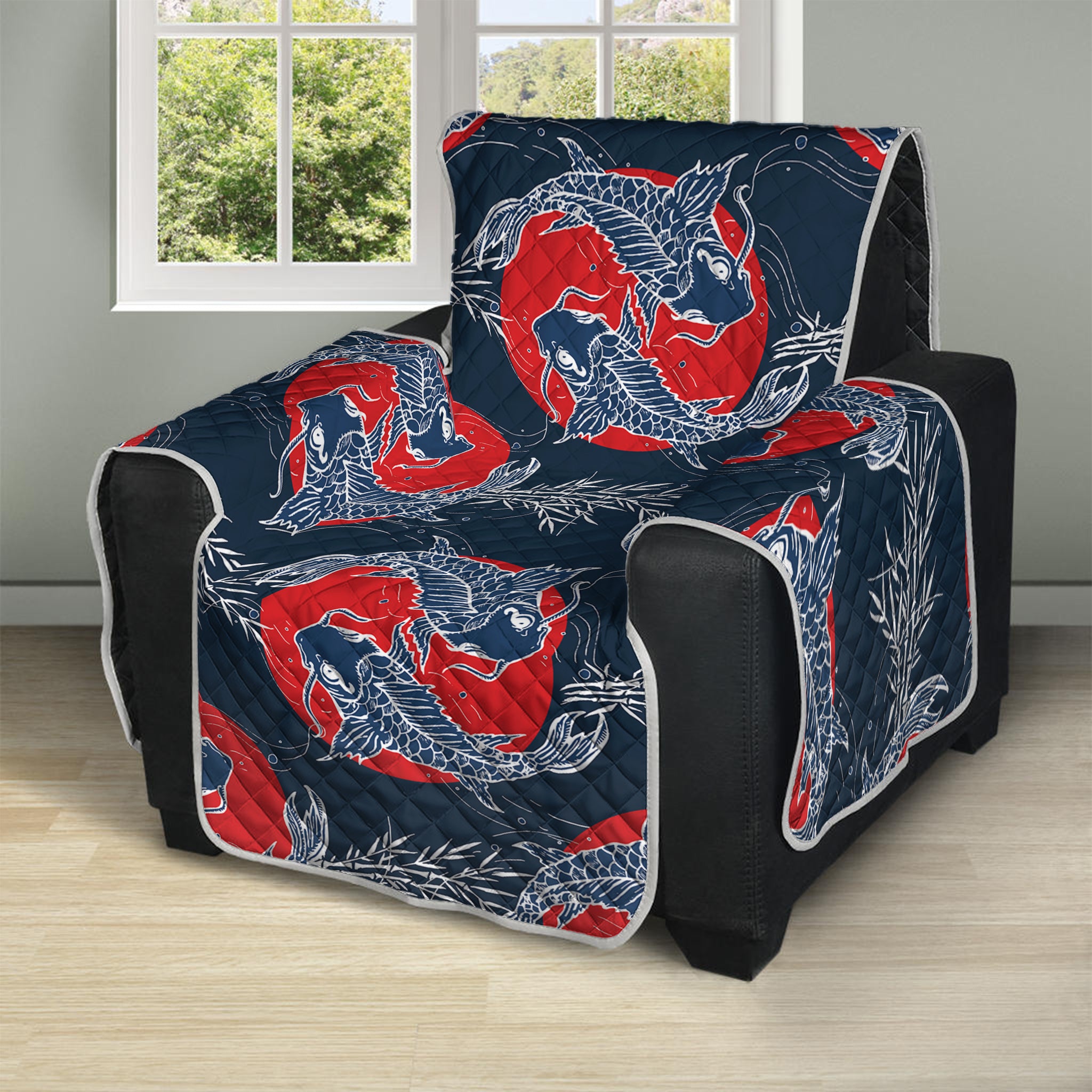 Japanese Koi Carp Fish Pattern Print Recliner Protector