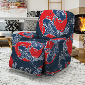 Japanese Koi Carp Fish Pattern Print Recliner Slipcover