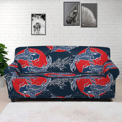 Japanese Koi Carp Fish Pattern Print Sofa Cover