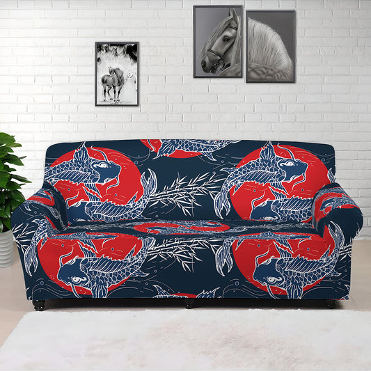 Japanese Koi Carp Fish Pattern Print Sofa Cover