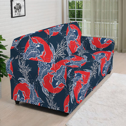 Japanese Koi Carp Fish Pattern Print Sofa Cover