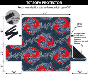 Japanese Koi Carp Fish Pattern Print Sofa Protector