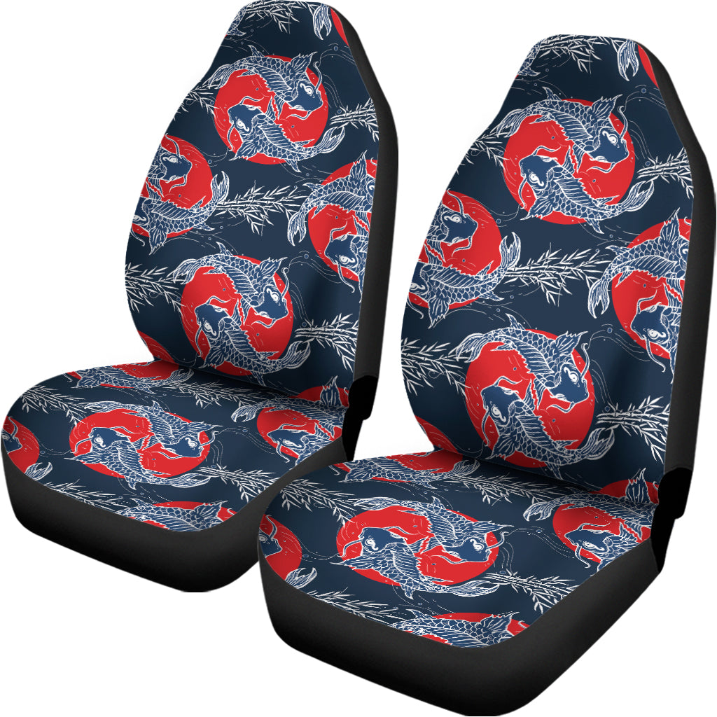 Japanese Koi Carp Fish Pattern Print Universal Fit Car Seat Covers