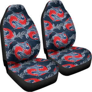 Japanese Koi Carp Fish Pattern Print Universal Fit Car Seat Covers