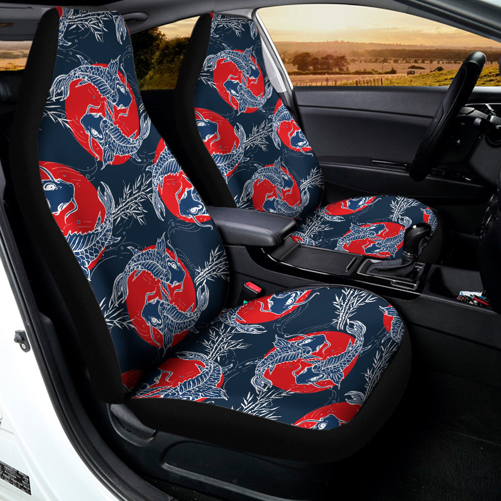 Japanese Koi Carp Fish Pattern Print Universal Fit Car Seat Covers