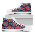 Japanese Koi Carp Fish Pattern Print White High Top Sneakers