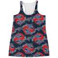 Japanese Koi Carp Fish Pattern Print Women's Racerback Tank Top
