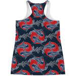 Japanese Koi Carp Fish Pattern Print Women's Racerback Tank Top