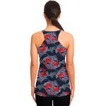 Japanese Koi Carp Fish Pattern Print Women's Racerback Tank Top