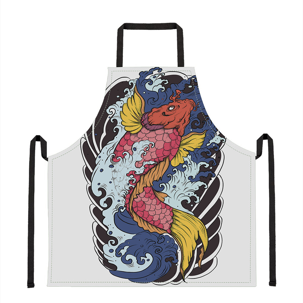 Japanese Koi Carp Tattoo Print Apron