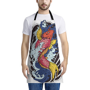 Japanese Koi Carp Tattoo Print Apron