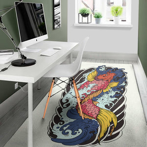 Japanese Koi Carp Tattoo Print Area Rug