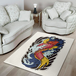 Japanese Koi Carp Tattoo Print Area Rug