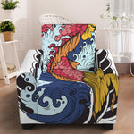 Japanese Koi Carp Tattoo Print Armchair Slipcover