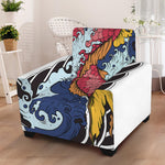 Japanese Koi Carp Tattoo Print Armchair Slipcover