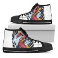 Japanese Koi Carp Tattoo Print Black High Top Sneakers