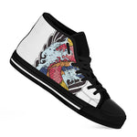 Japanese Koi Carp Tattoo Print Black High Top Shoes