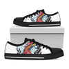 Japanese Koi Carp Tattoo Print Black Low Top Shoes 