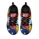 Japanese Koi Carp Tattoo Print Black Sneakers