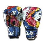 Japanese Koi Carp Tattoo Print Boxing Gloves