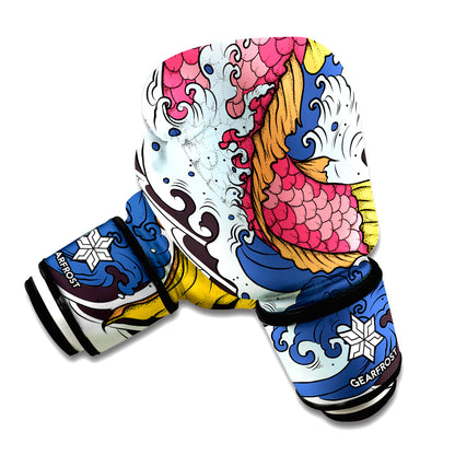 Japanese Koi Carp Tattoo Print Boxing Gloves