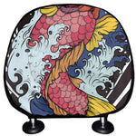 Japanese Koi Carp Tattoo Print Car Headrest Covers