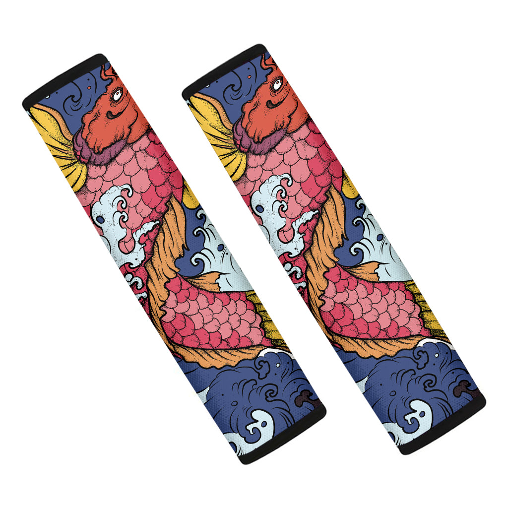 Japanese Koi Carp Tattoo Print Car Seat Belt Covers