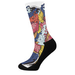 Japanese Koi Carp Tattoo Print Crew Socks