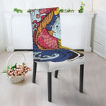 Japanese Koi Carp Tattoo Print Dining Chair Slipcover