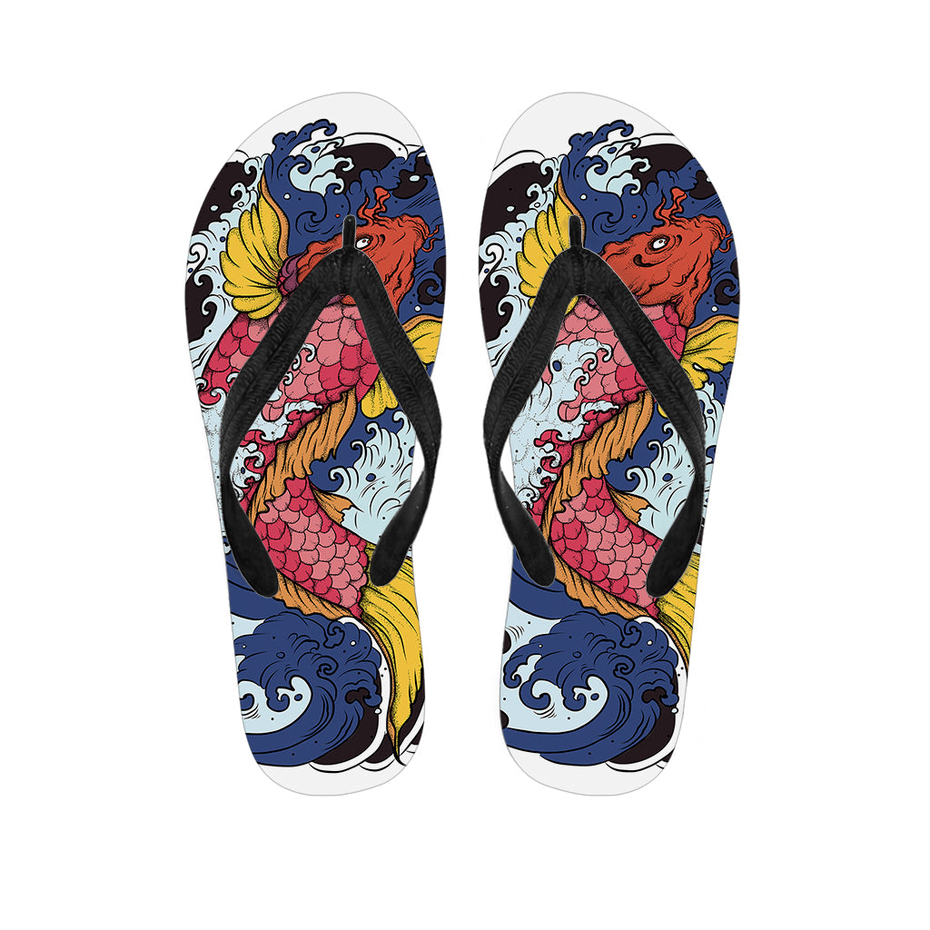 Japanese Koi Carp Tattoo Print Flip Flops