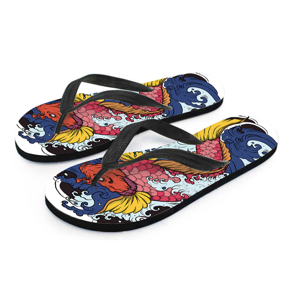 Japanese Koi Carp Tattoo Print Flip Flops