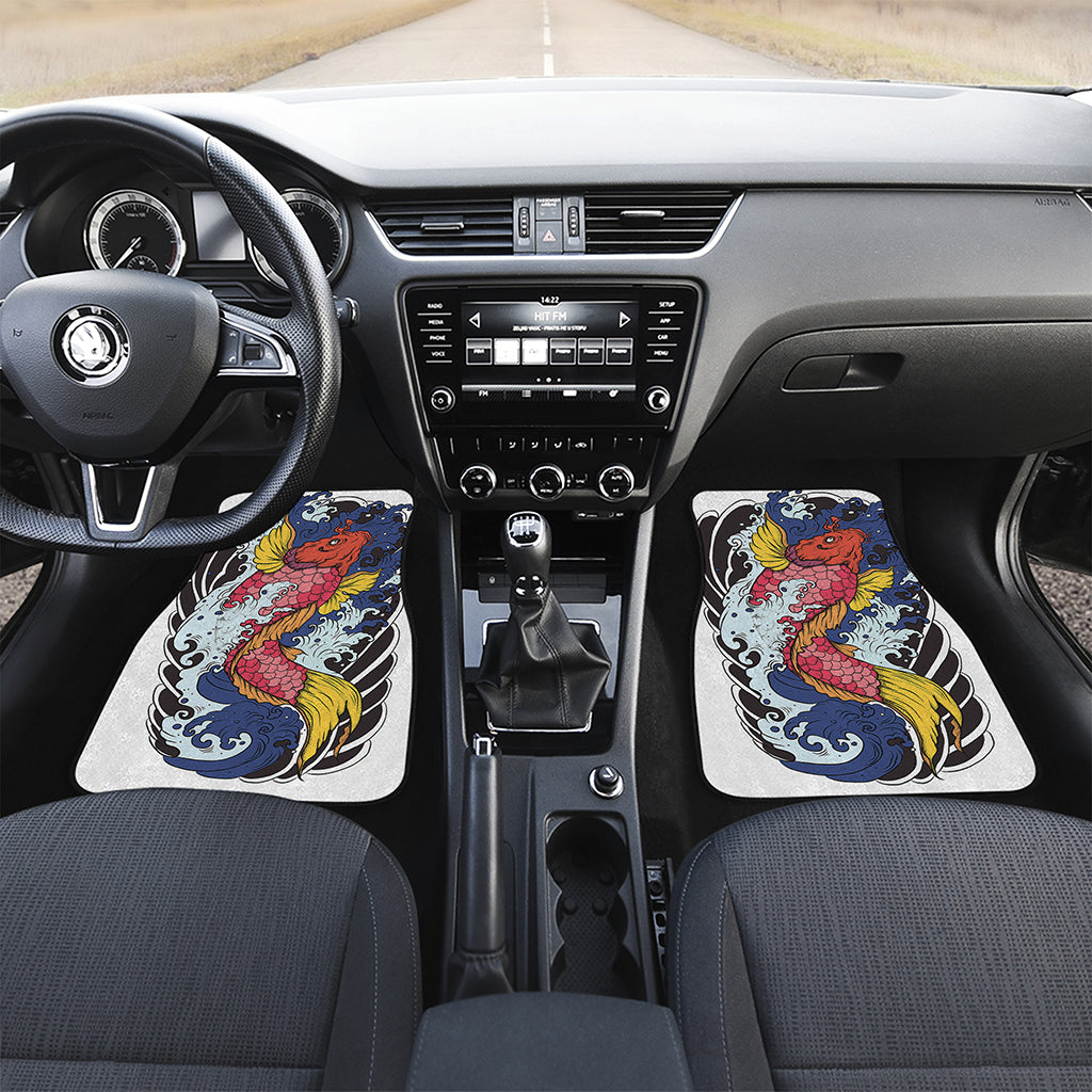 Japanese Koi Carp Tattoo Print Front and Back Car Floor Mats