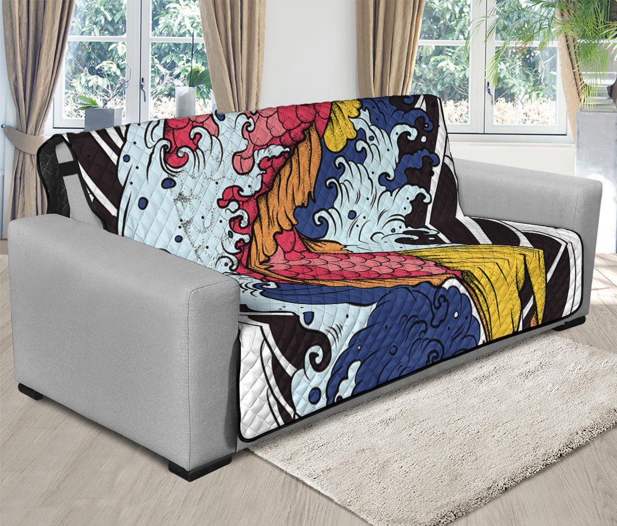 Japanese Koi Carp Tattoo Print Futon Protector