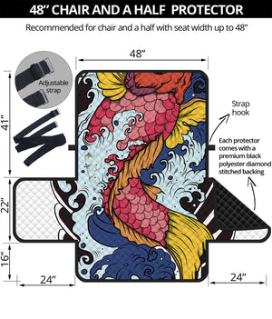 Japanese Koi Carp Tattoo Print Half Sofa Protector