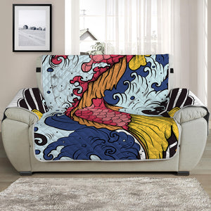 Japanese Koi Carp Tattoo Print Half Sofa Protector