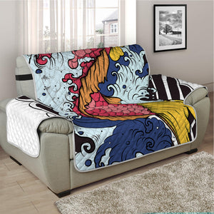 Japanese Koi Carp Tattoo Print Half Sofa Protector