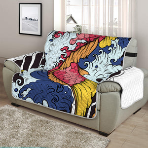 Japanese Koi Carp Tattoo Print Half Sofa Protector