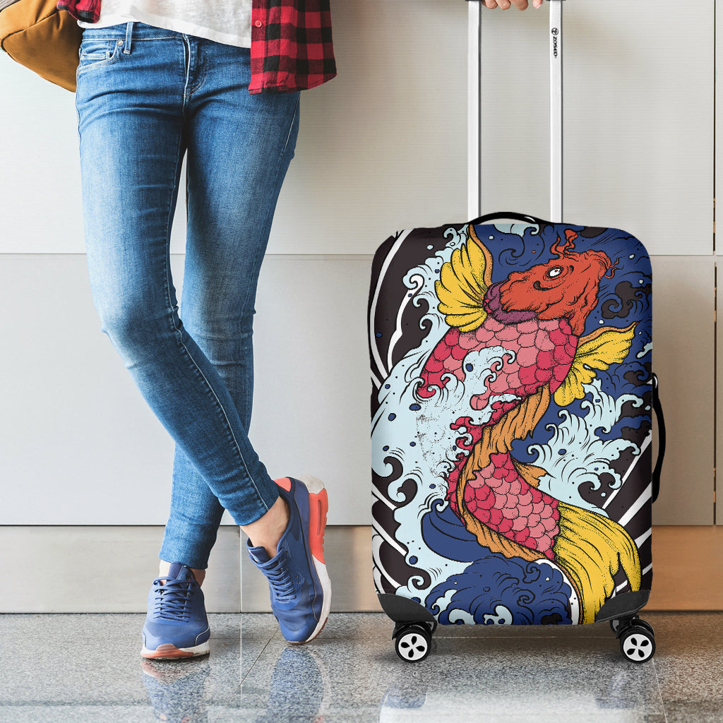 Japanese Koi Carp Tattoo Print Luggage Cover