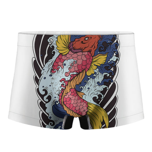Japanese Koi Carp Tattoo Print Men's Boxer Briefs