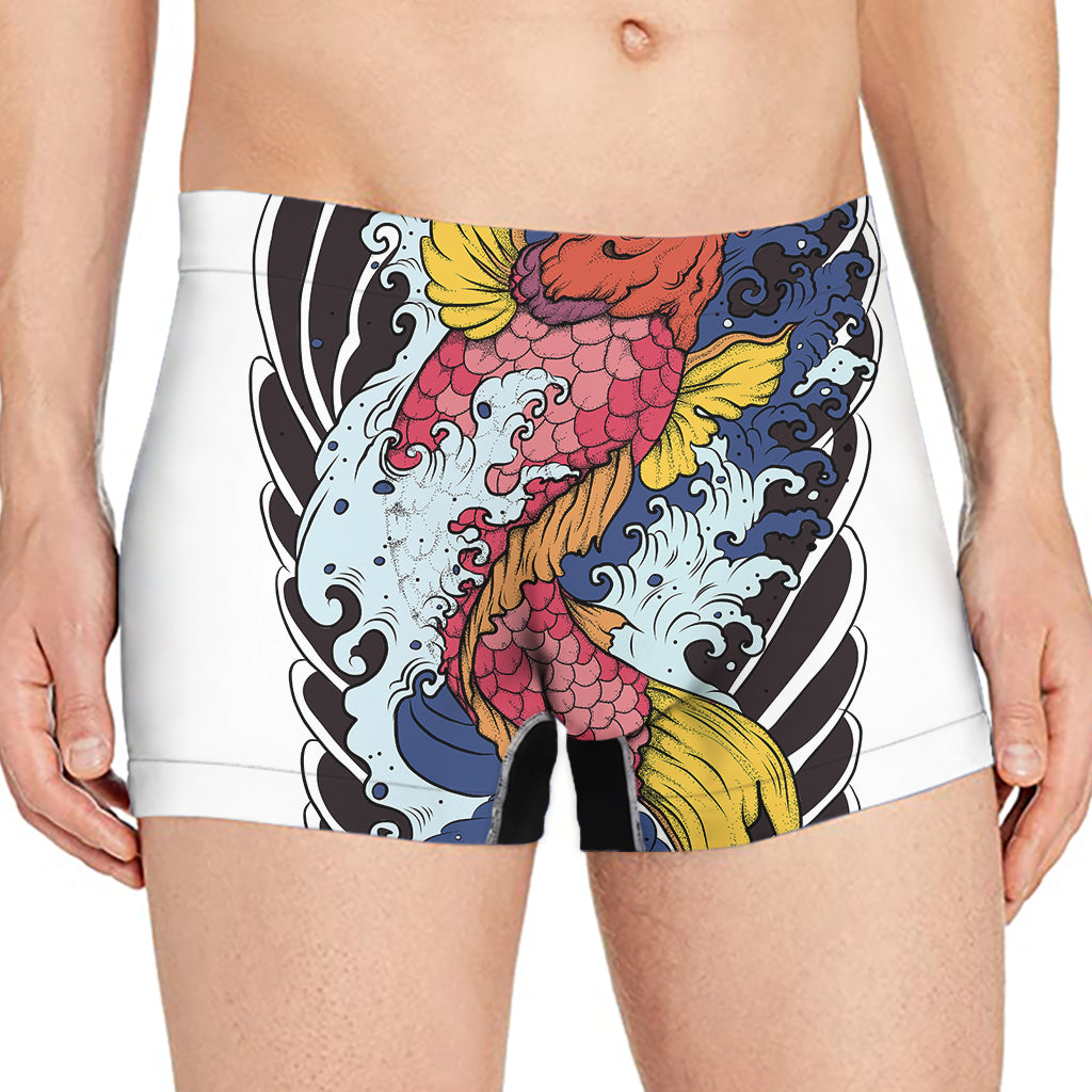 Japanese Koi Carp Tattoo Print Men's Boxer Briefs