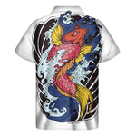 Japanese Koi Carp Tattoo Print Men's Short Sleeve Shirt