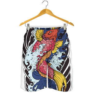 Japanese Koi Carp Tattoo Print Men's Shorts