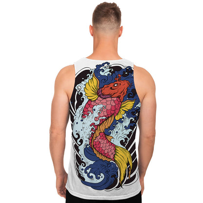 Japanese Koi Carp Tattoo Print Men's Tank Top