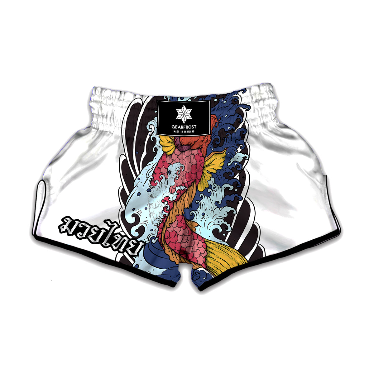 Japanese Koi Carp Tattoo Print Muay Thai Boxing Shorts