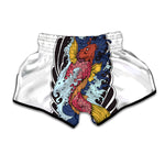 Japanese Koi Carp Tattoo Print Muay Thai Boxing Shorts