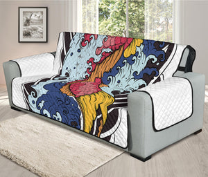 Japanese Koi Carp Tattoo Print Oversized Sofa Protector