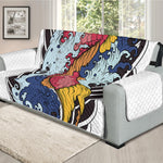 Japanese Koi Carp Tattoo Print Oversized Sofa Protector